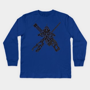 EVA 01 skull head weapons Kids Long Sleeve T-Shirt